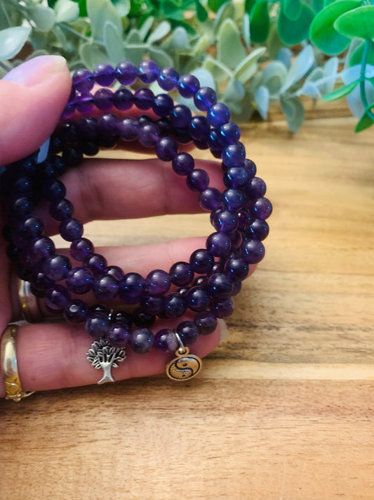 Edelsteen Armband – Amethist met hangertje