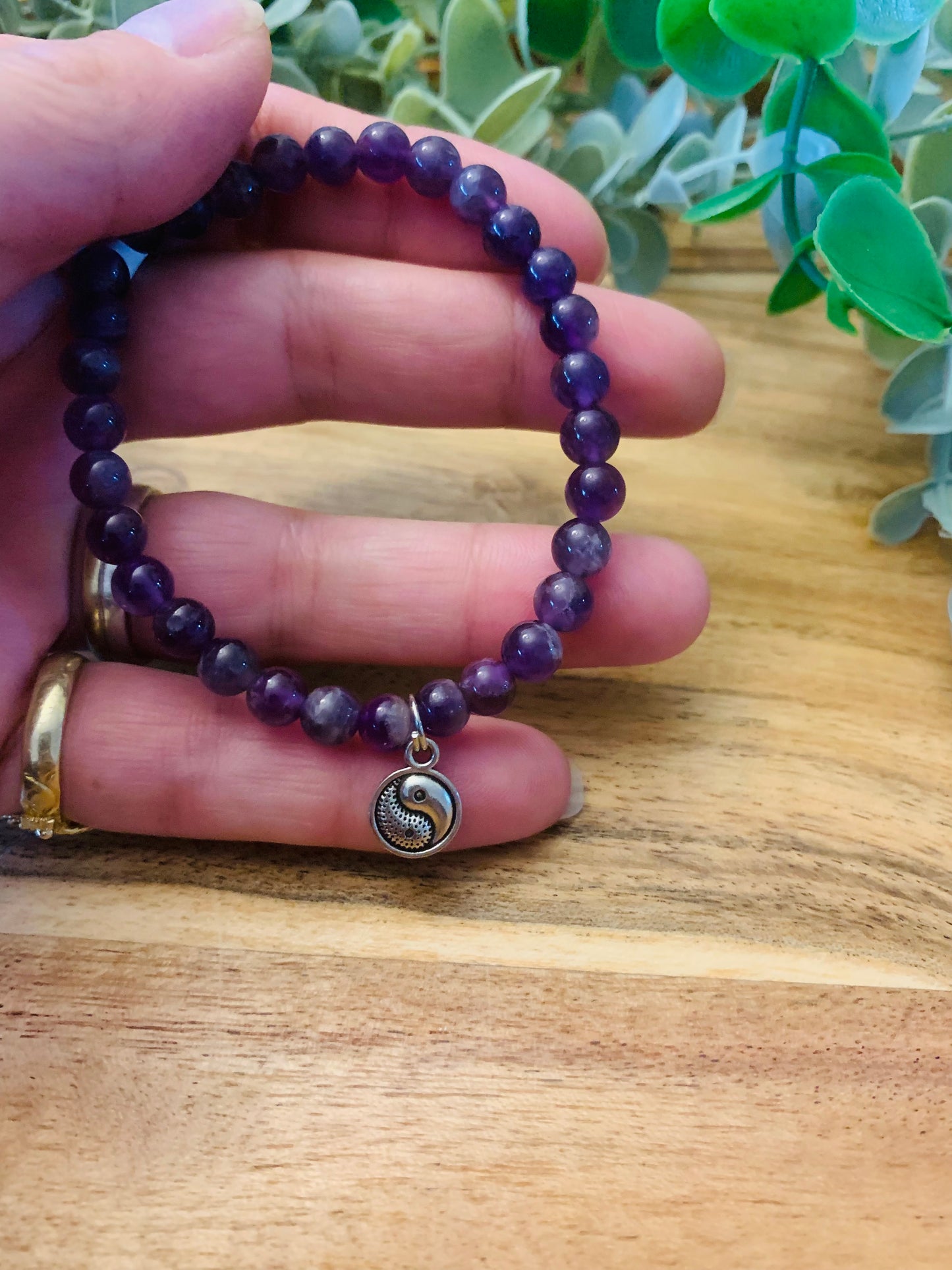 Edelsteen Armband – Amethist met hangertje