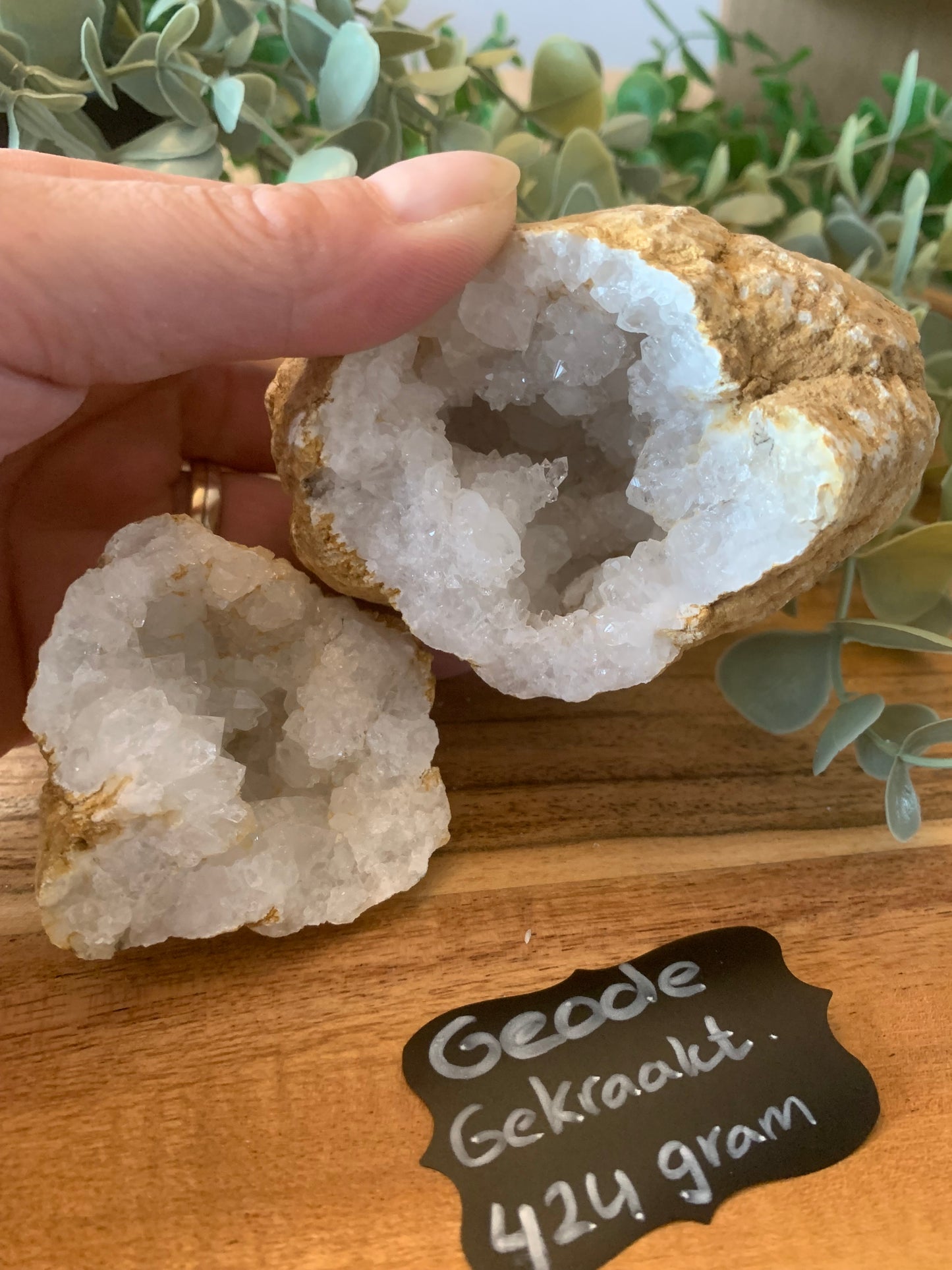 Marokkaanse Geode – Maat L | Gekraakt & Kristallen Zichtbaar