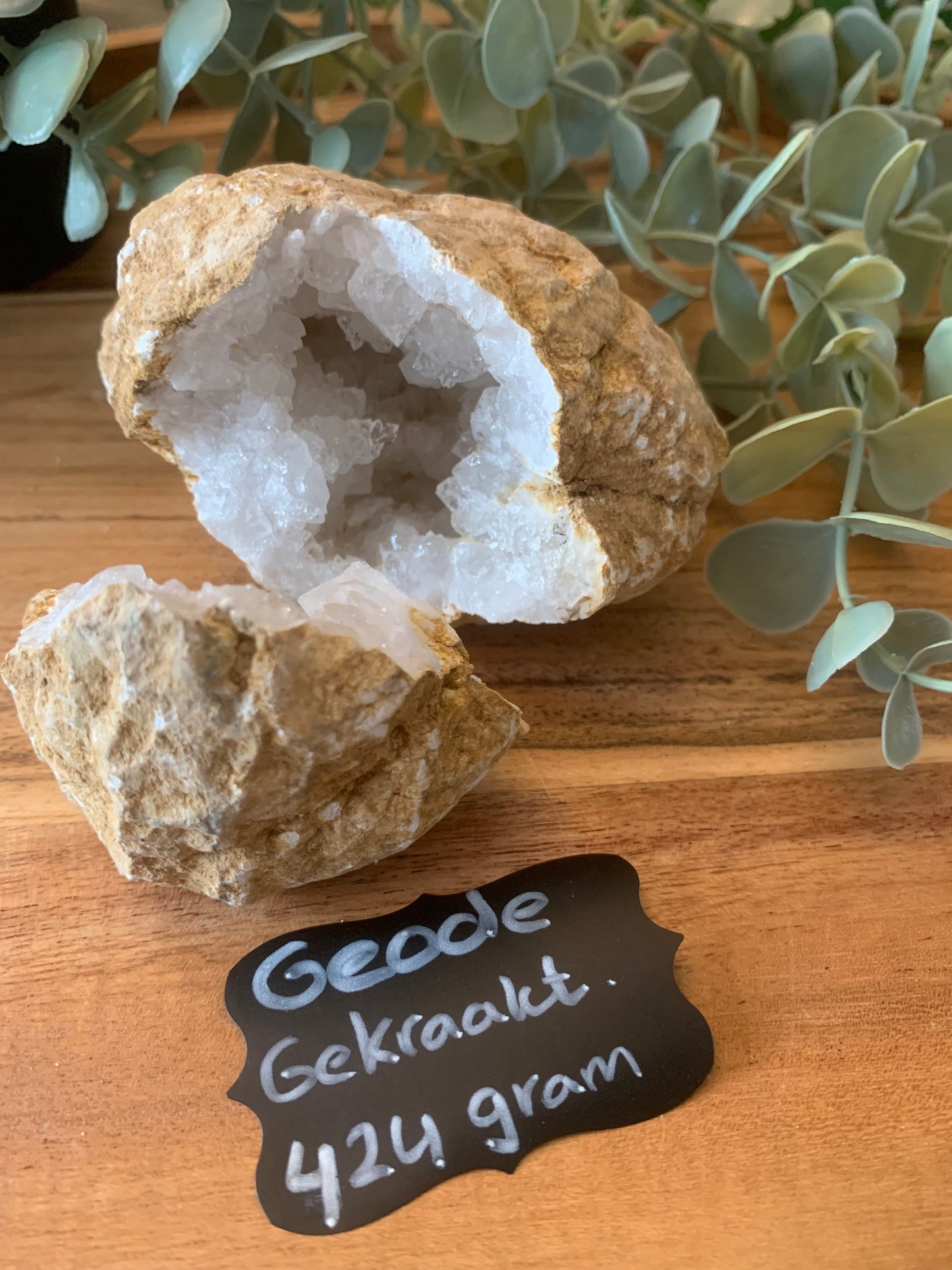 Marokkaanse Geode – Maat L | Gekraakt & Kristallen Zichtbaar