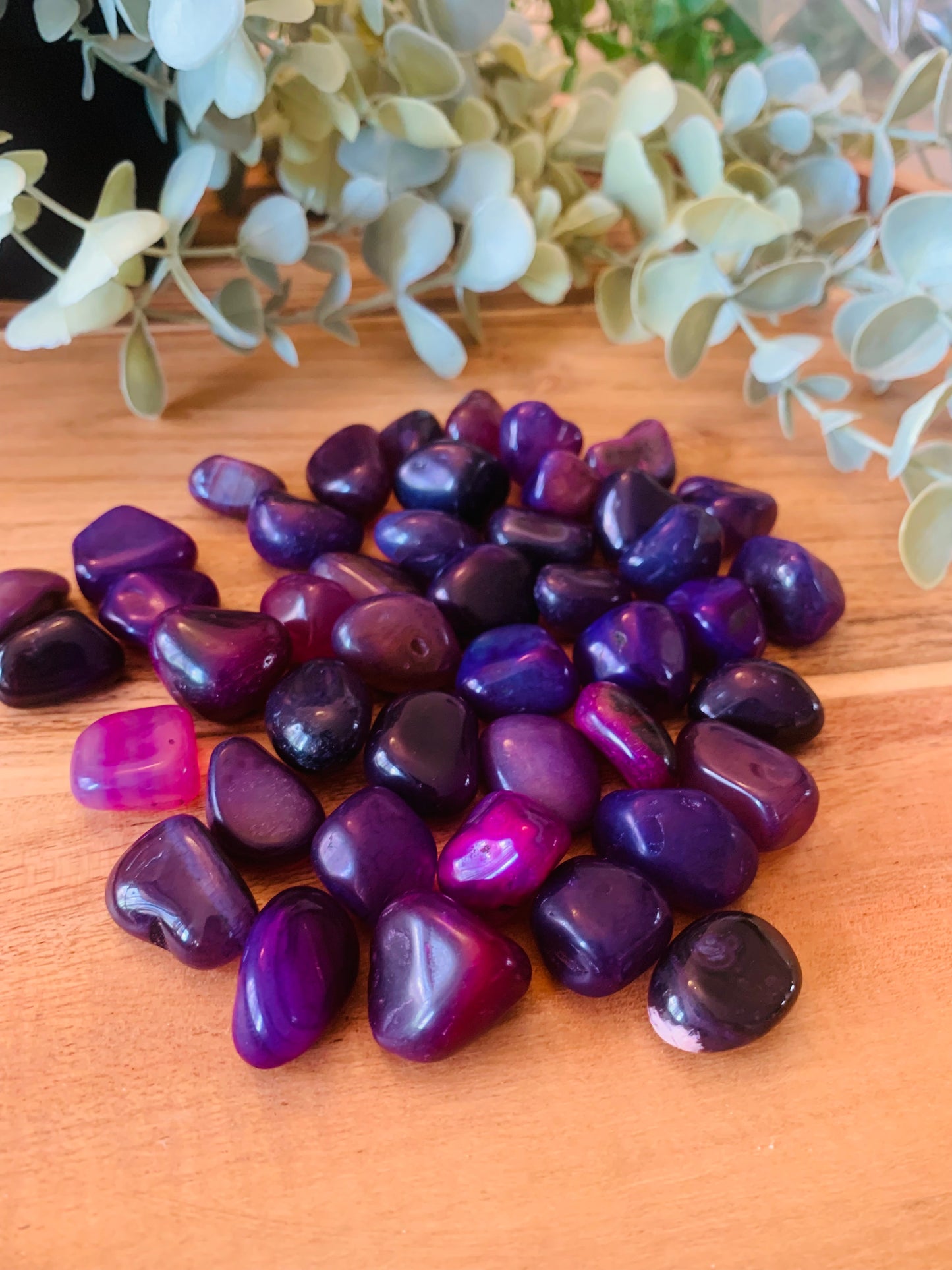 Trommelsteen - Agaat Paars