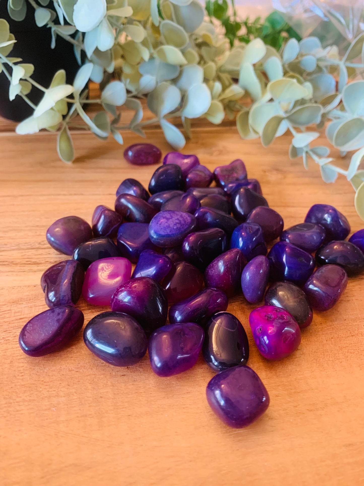 Trommelsteen - Agaat Paars